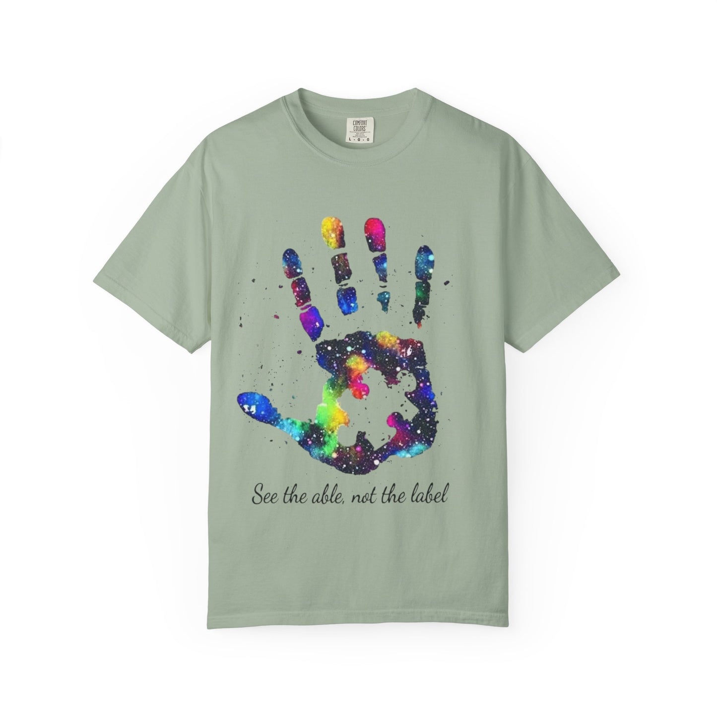 Autism Awareness Handprint T-Shirt — "See the Able, Not the Label"
