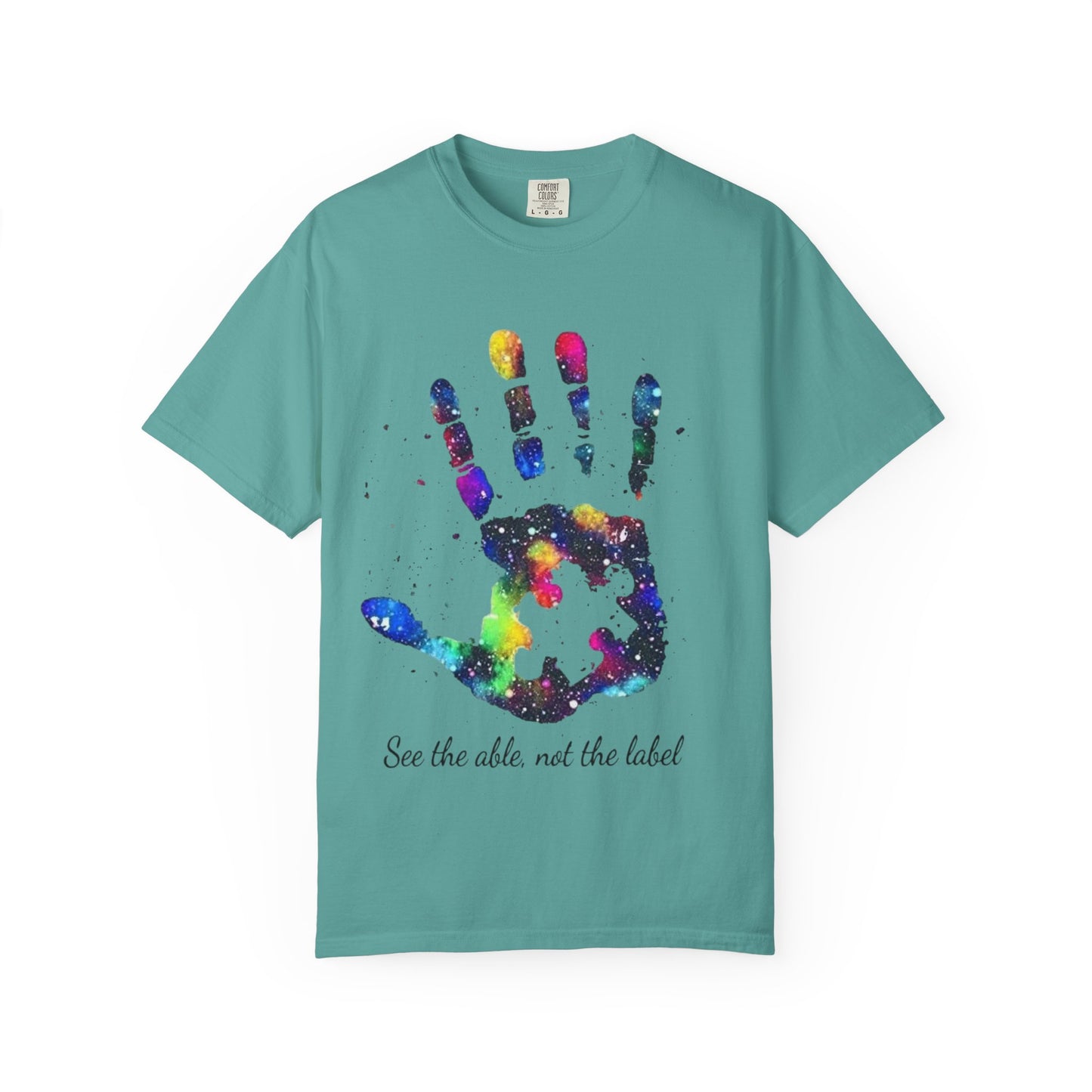 Autism Awareness Handprint T-Shirt — "See the Able, Not the Label"