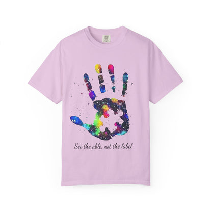 Autism Awareness Handprint T-Shirt — "See the Able, Not the Label"