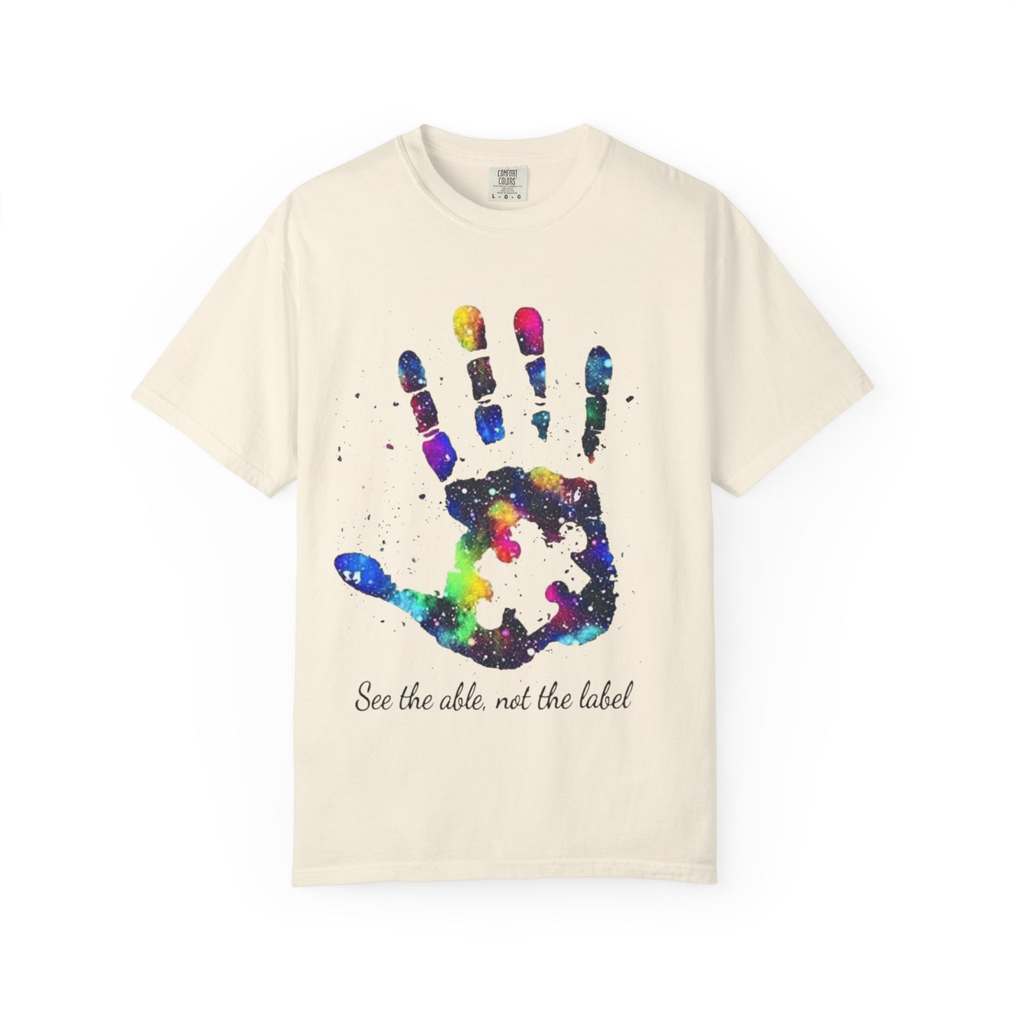 Autism Awareness Handprint T-Shirt — "See the Able, Not the Label"