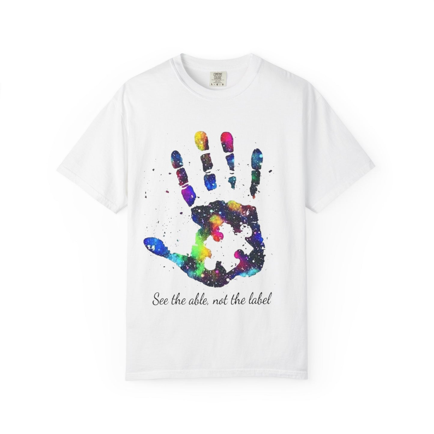 Autism Awareness Handprint T-Shirt — "See the Able, Not the Label"