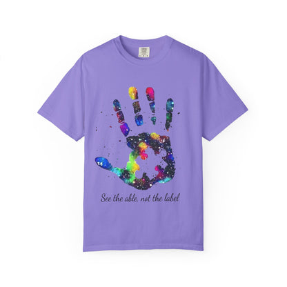 Autism Awareness Handprint T-Shirt — "See the Able, Not the Label"