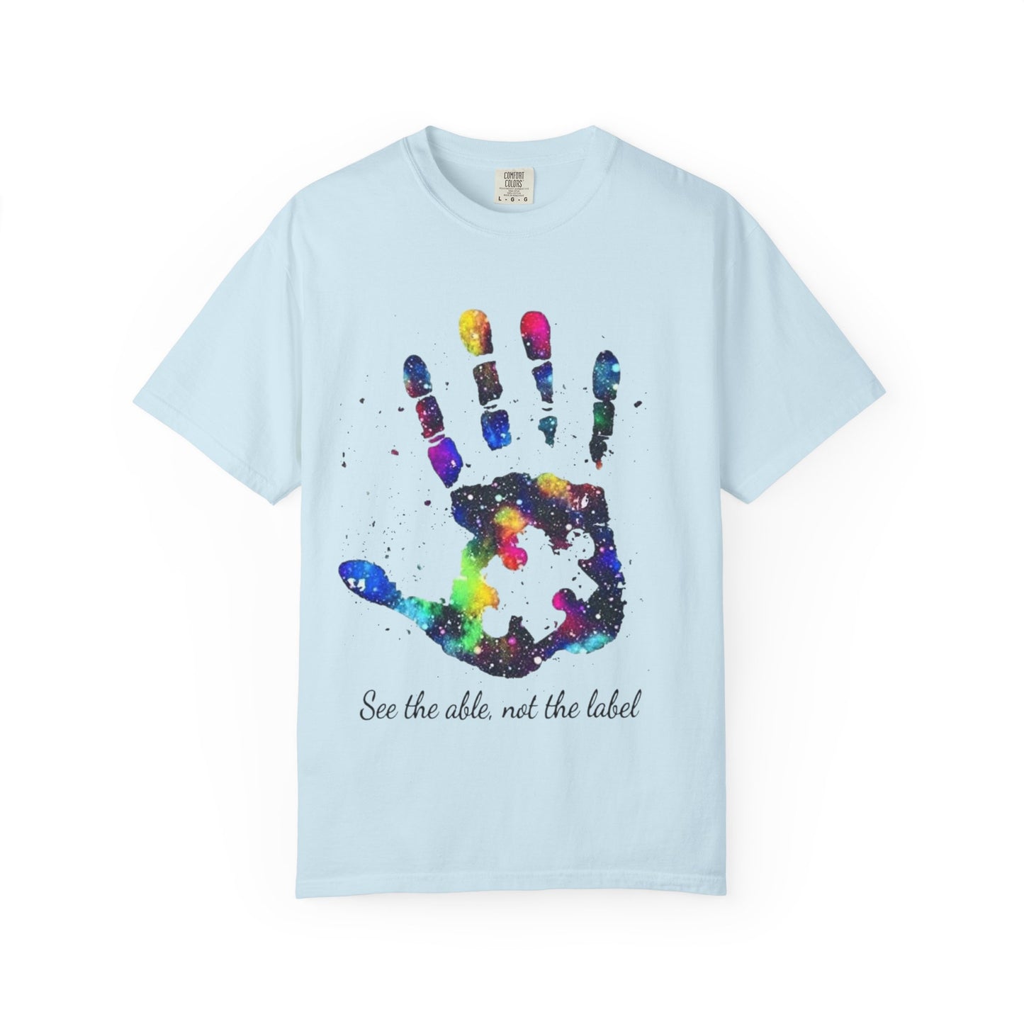 Autism Awareness Handprint T-Shirt — "See the Able, Not the Label"