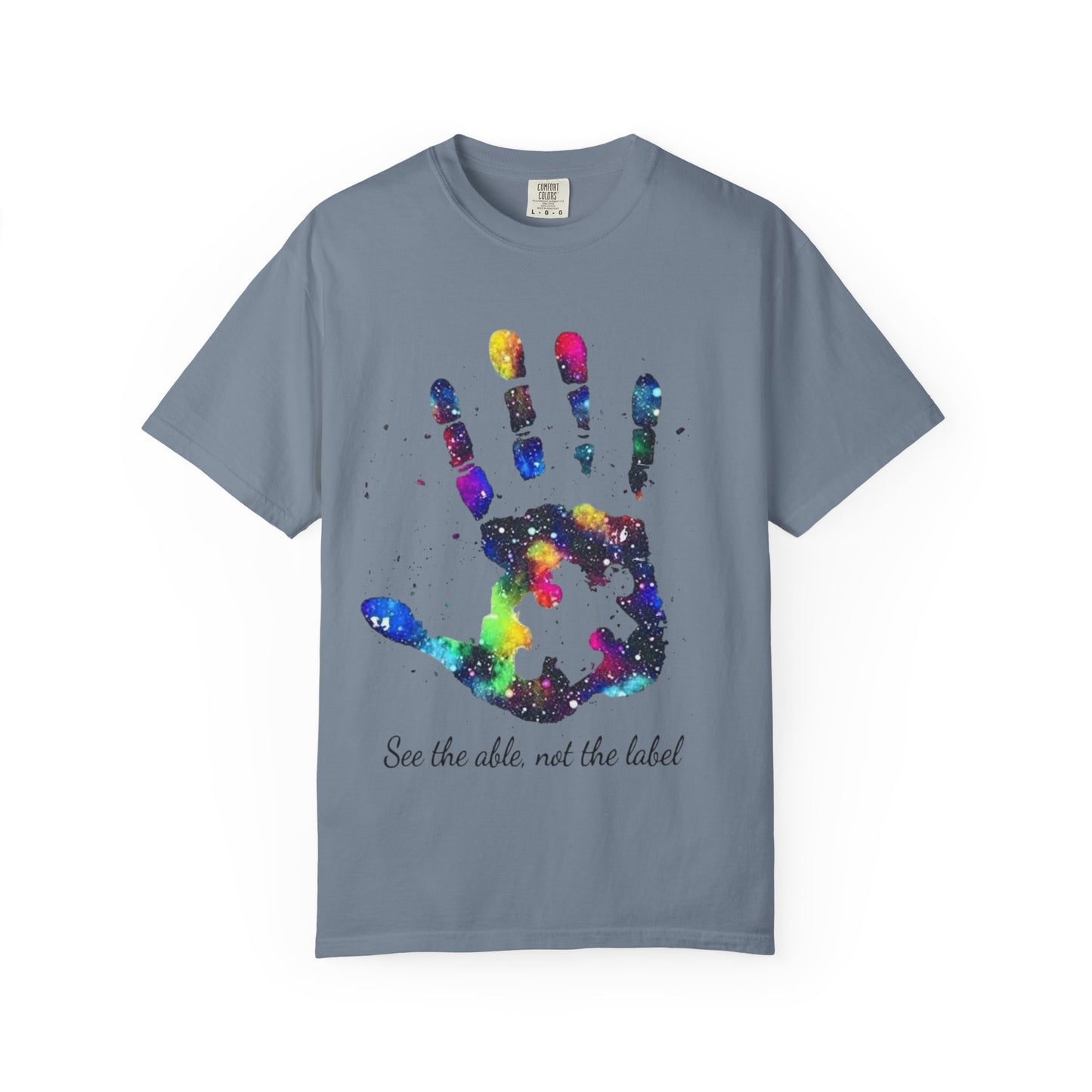 Autism Awareness Handprint T-Shirt — "See the Able, Not the Label"